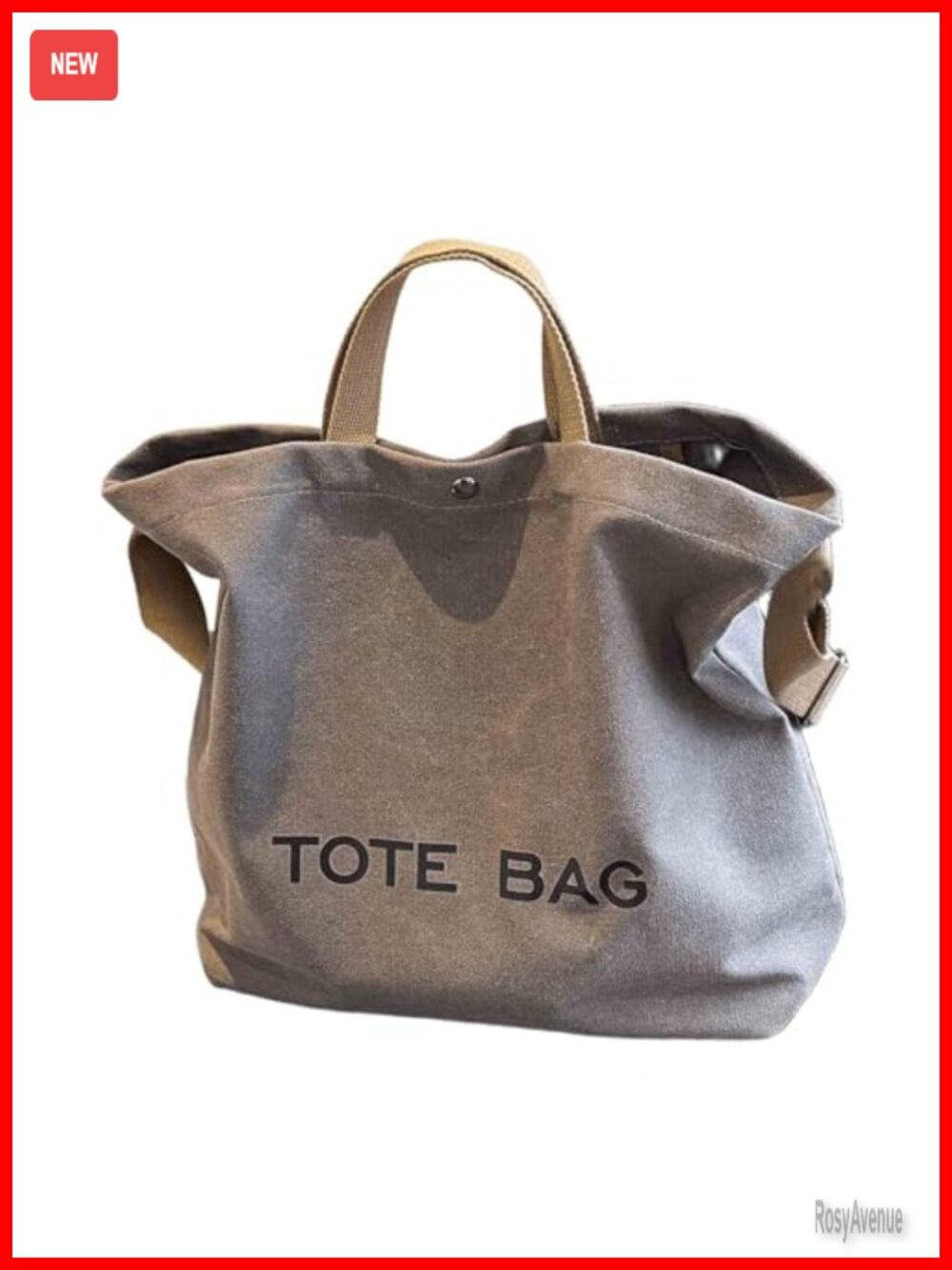 Thickened Canvas Retro Tote Bag Large Commuter Handbag Shoulder Bag